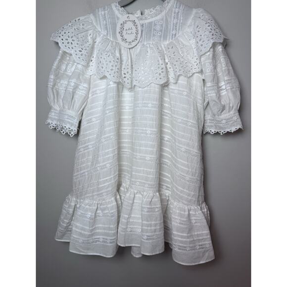 PETITE AMALIE Embroidered Dress Eyelet White Girls Sz 5 NWT $209 MSRP - Picture 2 of 14